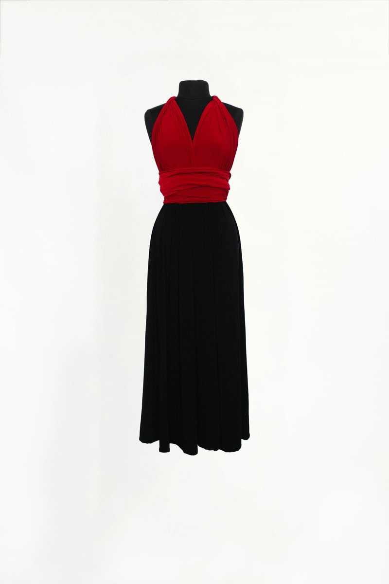 CHOIR Red and Black Maxi Dress