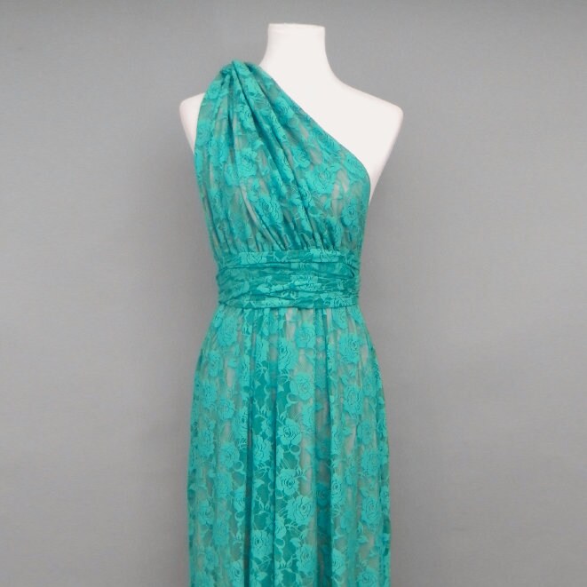 CHOIR Teal Lace Infinity Dress, Midi