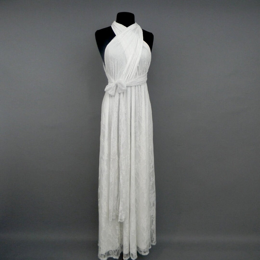 CHOIR White Lace Infinity Dress, Maxi