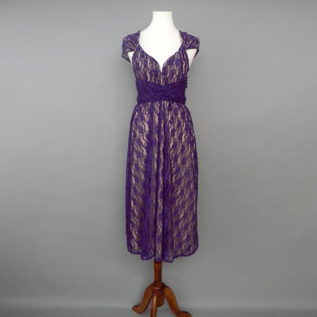 CHOIR Purple Lace Infinity Dress Midi