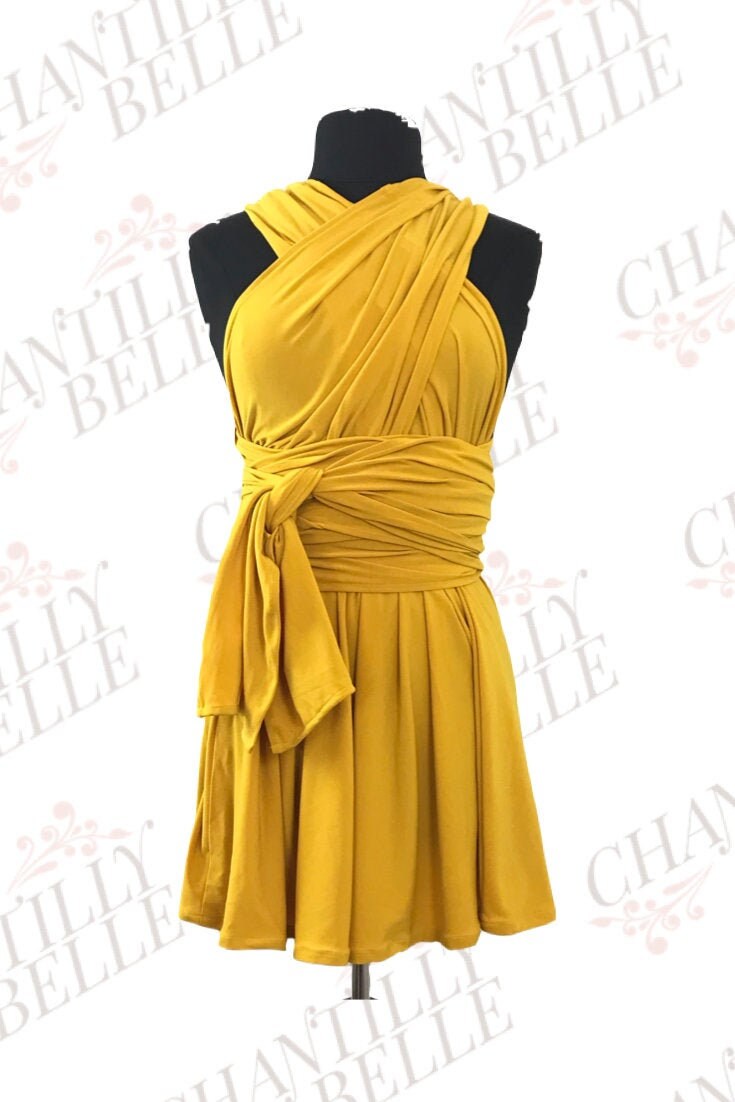 CHOIR Yellow Gold Mini Dress