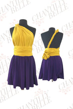 Load image into Gallery viewer, CHOIR Purple and Gold Mini Dress
